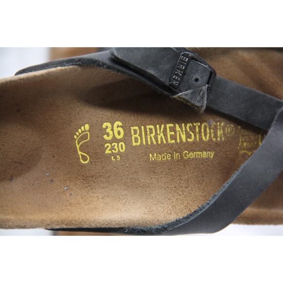 Birkenstock Adria Thong Sandals Womens EU36 US 5-5.5 Black Leather Slip On - Picture 6 of 7